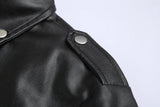 Boutique Punk Men PU Leather Jacket Motorcycle Fashion Slim Fit Leather Coat