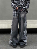 2024 Ropa Y2K Streetwear Star Patch Embroidery Baggy Stacked Jeans Pants For Men Clothes Wide Leg Old Straight Denim Trousers