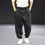 FOESCE Mens Japanese Casual Suit Leggings Pants 2025 New Genderless Fashion Retro Versatile Loose Comfortable Solid Color Pants Unisex