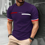 FOESCE Fashion Summer 3D Stripe Letter Print Men's T Shirt Hip Hop Trend Harajuku Streetwear Casual O-neck Oversized T-shirts Men Tops