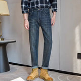 FOESCE 2025 Spring Jeans Men's High quality Classic Slim Straight Trousers Fashion Stretch Cotton Casual Denim Pants Brand Clothes