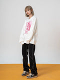 FOESCE  New Factor American High Street Washed Jeans Black Slight Rao Fashion Casual Design Pants