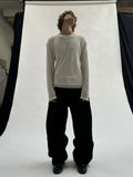 FOESCE No Faith Studios Men's Slim Fit round Ne Double Layer irt Bla White Breathable Long Sve Casual irt for All Seasons