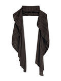FOESCE Autumn Winter Women French Fashion Old Money Long Sleeve Striped Design Shirts With Scarf 2000s Aesthetic Blouses Elegant Korean