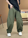 FOESCE Summer pants, men's minimalist and niche design, casual pants, men's three-dimensional cutting, large pockets, wide legs, curved