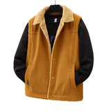 High Quality Men's Vest, Corduroy Vest, Lamb Fleece Sweetheart, Shoulder Coat with Added Velvet for Warmth in Autumn and Winter