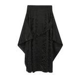FOESCE Chinese Style Mens Suit Stand Collar Calligraphy Embroidered Shirt Men'S Dark Fashion Irregular Pleated Skirt Two-Piece Suit