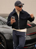 Men's Solid Aviator Jacket With Pockets Front Zipper Lapel Short Bomber Jacket 2024 Autumn Winter Casual Cropped Outerwear ﻿