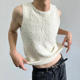 FOESCE Mens Sexy Slim Shearling Vest 2025 New Genderless Fashion Youth Trend Versatile Comfortable Solid Color Simple Tank Top Unisex