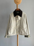 FOESCE 25 Early Spring New Product Barn Style, Wax free Hunting Dress, Collar Short Coat, Retro Classic plaid Jacket, Work Clothes Wind