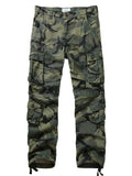 FOESCE Men's Casual Cargo Pants Camo Pants Combat Work Pants with 8 Pockets(No Belt)