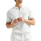 FOESCE CHCH 2025 New Summer Ribbed Knit Polo Shirt for Men Breathable and Cool Brand Quality Mens Textured Polo Shirts