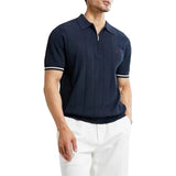 FOESCE CHCH 2025 New Summer Ribbed Knit Polo Shirt for Men Breathable and Cool Brand Quality Mens Textured Polo Shirts