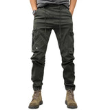 FOESCE Cargo Pants for Mens Elastic Casual Trousers Zipper Multi-Pocket Joggers