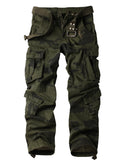 FOESCE Men's Casual Cargo Pants Camo Pants Combat Work Pants with 8 Pockets(No Belt)