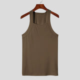 FOESCE 2025 Fashion Men Tank Tops Solid O-neck Sleeveless Skinny Tops Tees Vacation Casual Vests Streetwear Men Sexy Fitness Camisole