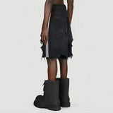 Street Y2K Shorts Heren Gestreept Stiksel Gescheurd Kwast Denim Shorts Trendy Modieus Losgewassen Jeans Drie-Bar Raw Edge Broek