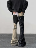 2024 Y2K Fashion Coating waxing Patchwork Old Baggy Flare Jeans Pants Men 90s Clothes Vintage Long Trousers Pantalones Hombre