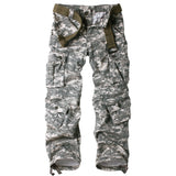 FOESCE Men's Casual Cargo Pants Camo Pants Combat Work Pants with 8 Pockets(No Belt)