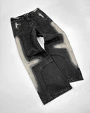 Foesce Street Vintage New Fashion Washed Old Black Baggy Jeans Men Y2K Harajuku Hip Hop Pop Gothic Leisure High Waist Wide Leg Trousers