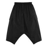 FOESCE Y2k Gothic Style Big Pocket Ribbon Harem Pants 2025 New Fashion Personality Daily Casual Dark Style Eight-Point Trousers Unisex