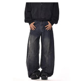 FOESCE Men's Loose Fit Baggy Jeans Casual Streetwear Wide Leg Hip Hop Oversized Denim Pants