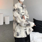 FOESCE 2025 New Summer Ice Thin Chinese Style Tang Suit with a High-end Feel New Chinese Style Button Up Collar Loose Fitting Shirt