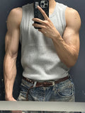 FOESCE ay Heavyweight Svel Vest Men's Summer American Sle Slim Fit Sport T-irt Waist Cinching Fitn Muscle Tees Sweats...