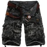 FOESCE Summer Men's Camouflage Printed Work Shorts Multi-Pocket Zipper Button Military Combat Five Shorts Daily Street Casual Shorts