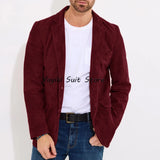 FOESCE Men's Suede Jacket Men's Dress Jackets for Suit Elegant Clothes Man New in Coats and Jackets Mens Suits Luxury Man Coat Blazers