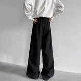 FOESCE Mens Trousers Ribbons Y2k Casual Pants Spring Streetwear Fashion Harajuku Plain Wide-Leg Pants Old Money Men'S Clothing 2025 New