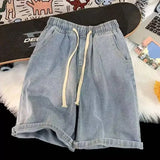 FOESCE 2025 New Summer Shorts Jeans Men Denim Pants Stretch Dark Blue Fashion Design Men's Jeans Slim Straight Male Short Jeans Hombre