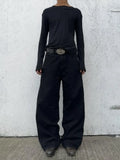 FOESCE No Faith Studios Men's Slim Fit round Ne Double Layer irt Bla White Breathable Long Sve Casual irt for All Seasons