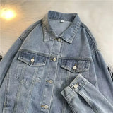 Spring Autumn Denim Jacket Men's Trendy Hong Kong Style Loose Fit Top Korean Version Trendy Vintage Work Clothing