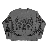 FOESCE 2025 Autumn/Winter Men's and Women's Hip Hop Hoodies Knitted Sweaters Retro Street Top Y2k Harajuku Fashion Trendy Clothing