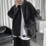 Denim Jacket Men's Trendy Spring Autumn Loose-fit Casual Autumnwear Top Trendy Brand Punk Rock Workwear Clothing