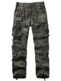 FOESCE Men's Casual Cargo Pants Camo Pants Combat Work Pants with 8 Pockets(No Belt)