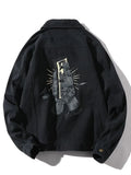 Spring Autumn Denim Jacket Men Vintage American  Hip Hop Loose Cargo Y2k Streetwear Casual Bomber Coats Outerwear