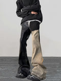 2024 Y2K Fashion Coating waxing Patchwork Old Baggy Flare Jeans Pants Men 90s Clothes Vintage Long Trousers Pantalones Hombre