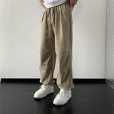 FOESCE Men Harem Pants Harem Pants Men Solid Elastic Waist Streetwear Joggers Loose Ankle Sport slacks Length Pockets Trousers bloomers