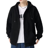 Mens Classic Zip Up Thin Korean Hooded Jacket Coat Solid Color Hoodie Sweatshirt Tops Casual Versatile Men's Cardigan Jacket
