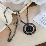 FOESCE 3D Black Saturn Waist Chain | Light Luxury Body Jewelry for Women's Waist Decor