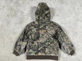 FOESCE New American Retro Casual Oversized Sweatshirt Men Hip-hop Punk Leaf Camouflage Zipper Hoodie Trend Brand Y2K Streetwear Jacket