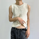 FOESCE Mens Sexy Slim Shearling Vest 2025 New Genderless Fashion Youth Trend Versatile Comfortable Solid Color Simple Tank Top Unisex