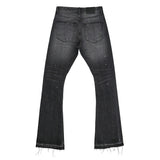 FOESCE High Street Washed Ink Splashed Baggy Boot Cut Men's and Women's Straight Casual Flare Pants Loose Jeans Oversize Denim Trousers