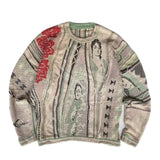 FOESCE 2024 NEW ABOORUN Men's National Characters Jacquard Sweaters Japanese O Neck Pullover Knitwear for Male
