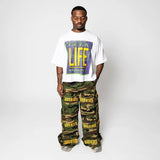 American Harajuku Camouflage Multi-pocket Overalls Men's Autumn Loose Y2K Straight Wide-leg Pants Trendy Hip-hop Rap Trousers