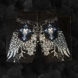 FOESCE Hip Hop Fashion Y2k Street High Waist Gothic Skull Geometry Men Jeans American Retro Couples Straight Loose Pants