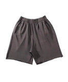 FOESCE Men Cotton Shorts Thick 380g Bodybuilding Short Sweatpants Fitness Jogger Gym Men Kanye Grey West Shorts Black Zipper Pockets