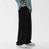 FOESCE 2025New Streetwear Loose Jeans Men Korean Style Fashion Loose Straight Wide Leg Pants Men's Brand Clothing Black Light Blue